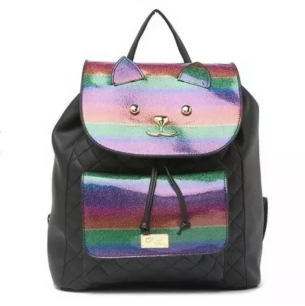 Luv Betsey By Betsey Johnson Marli Kitsch Drawstring Backpack Black - Picture 9 of 9